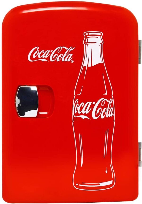 Coca-Cola Classic 4 Liter 4.2 Quarts 6 Can Portable Cooler Mini Fridge, Beverages, Baby Food, Skincare and Medications-Use 1