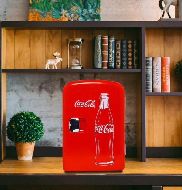 Coca-Cola Classic 4 Liter 4.2 Quarts 6 Can Portable Cooler Mini Fridge, Beverages, Baby Food, Skincare and Medications-Use 1