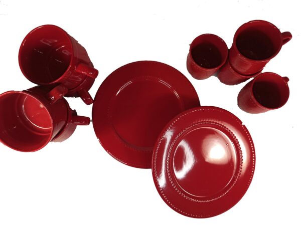 Dinner Ware Set Red 2