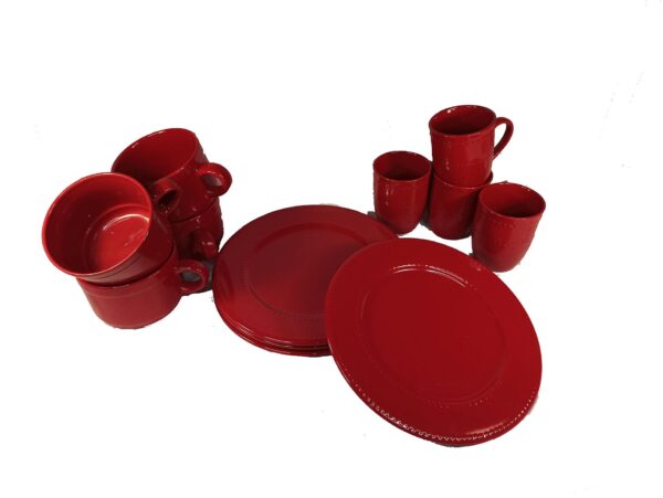 Dinner Ware Set Red 2