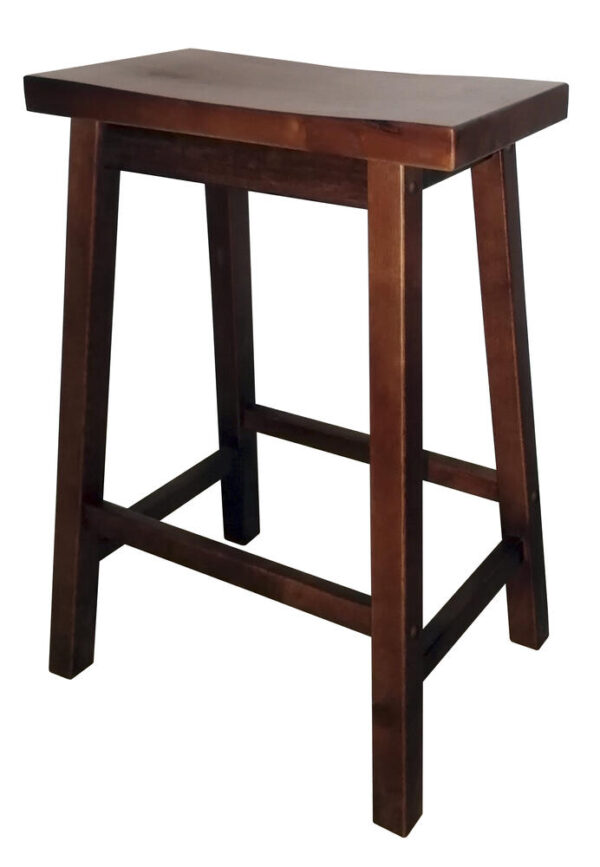 24" Wood Saddle Stool