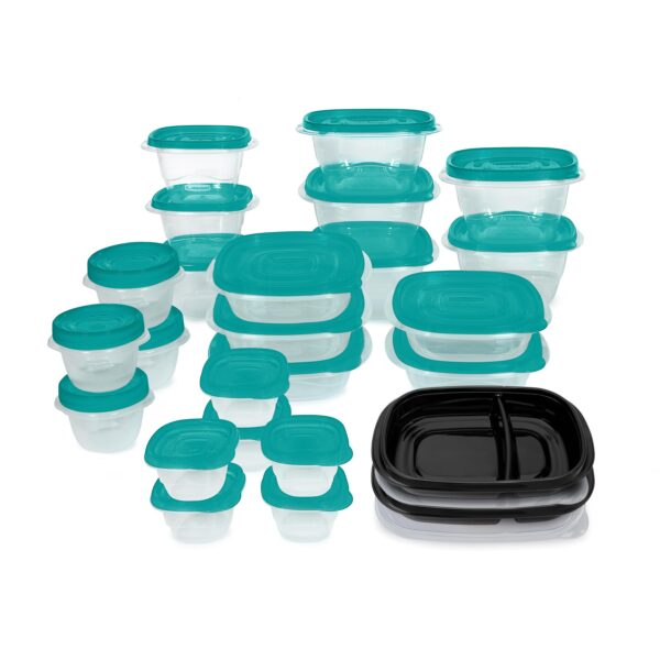 Rubbermaid TakeAlongs Meal Prep 24- Piece Food Storage Containers, Teal