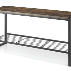 3-Pair Modern Industrial Entryway Shoe Bench