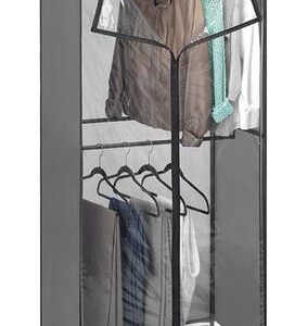 Gunmetal Double Rod Clothing Wardrobe