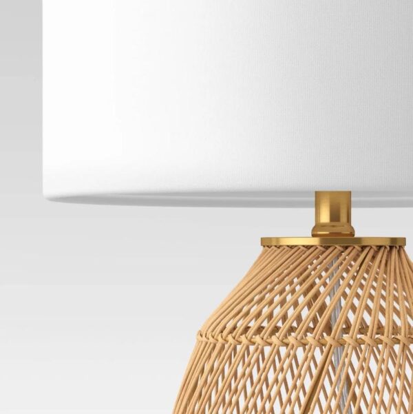 Rattan Diagonal Weave Table Lamp Tan - Opalhouse™ 4