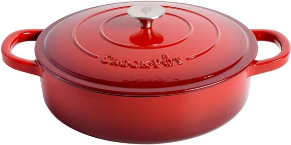 Crock Pot Artisan Enameled Cast Iron Braiser W Lid, 5 Quart, Scarlet Red 8