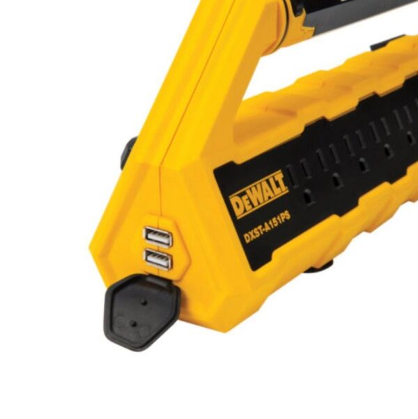 DEWALT Yellow Black 15 Amp GFCI Power Station w Detachable Work Light & Cord Minder Kit 5