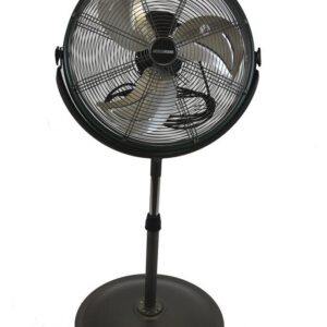 Masterforce 20" Shroud Pedestal Fan This Masterforce 20" Shroud Pedestal fan features a heavy duty motor with a shroud for focused air flow and quiet operation, a variable speed control, and comes with a 3-year warranty. Heavy duty motor 4 speed rotary switch Adjustable tilt 21" diameter steel base Built in cord wrap 12' power cord