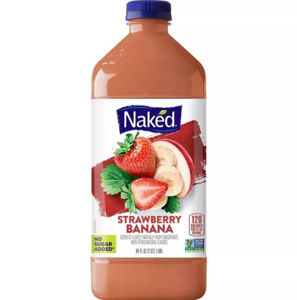 4 pks Naked Juice Smoothie Strawberry Banana 64oz/pack