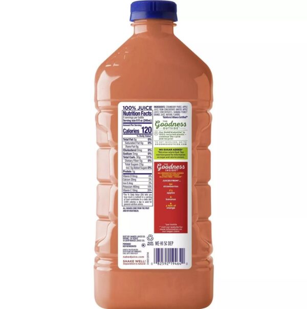 4 pks Naked Juice Smoothie Strawberry Banana 64oz/pack - Image 2