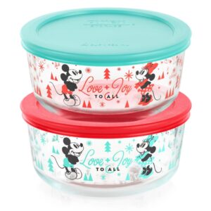 Mickey & Friends™ 8-piece Decorated Glass Storage Container Set, Holiday Edition pyrex