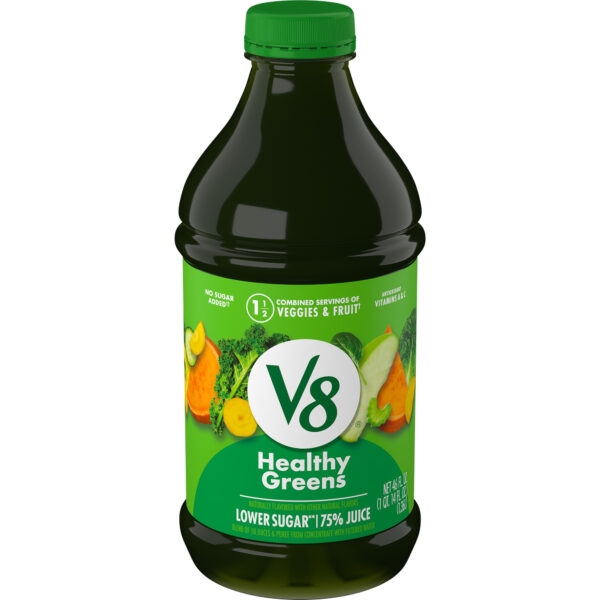 4 Bottles 46 FL OZ/Bottle V8 Blends Healthy Greens Juice