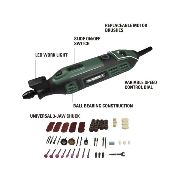 Masterforce® 1.6-Amp Corded Rotary Tool Kit - 110 Piece