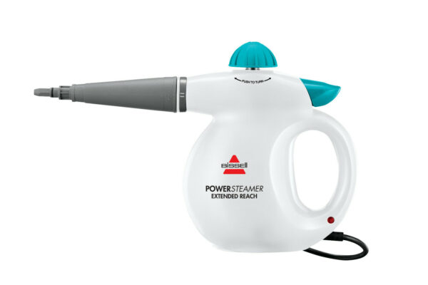 Hand Held Steamer Cleaner with accessories BISSELL This Steamer Cleaner uses high pressure steam to clean tough messes without using harsh chemicals. Includes cleaning tools and accessories to clean a variety of surfaces. Powerful, high-pressure steam Steam on-demand trigger allows you to control the amount of steam used to clean Completely chemical-free with no harmful fumes or residue Includes: accessory nozzle, extension hose, flat scraping tool, grout brush, angle concentrator and detail brush