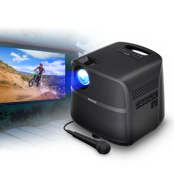 ION Audio Projector Deluxe HD Battery AC Powered 720p HD LED Bluetooth-enabled projector with Powerful Speaker