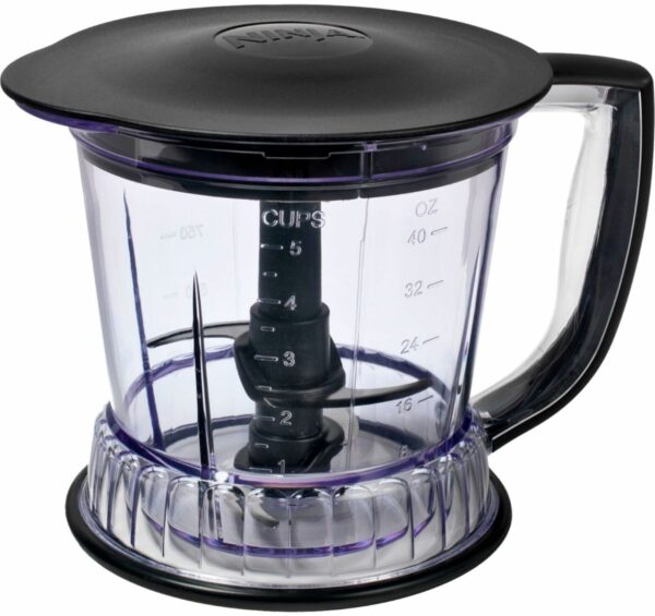 Ninja Master Prep Food Processor Interchangeable 450-watt power pod 48-oz. pitcher for frozen blending and smoothies 40-oz. bowl for food processing and meal preparation 16-oz. chopper bowl for even chopping All jars include convenient storage lids, are dishwasher safe and are BPA free WHAT'S INCLUDED: 450-Watt Power Pod 16-oz. Chopper Bowl 40-oz. Processor Bowl 48-oz. Pitcher Three Splash Guards Three Storage Lids