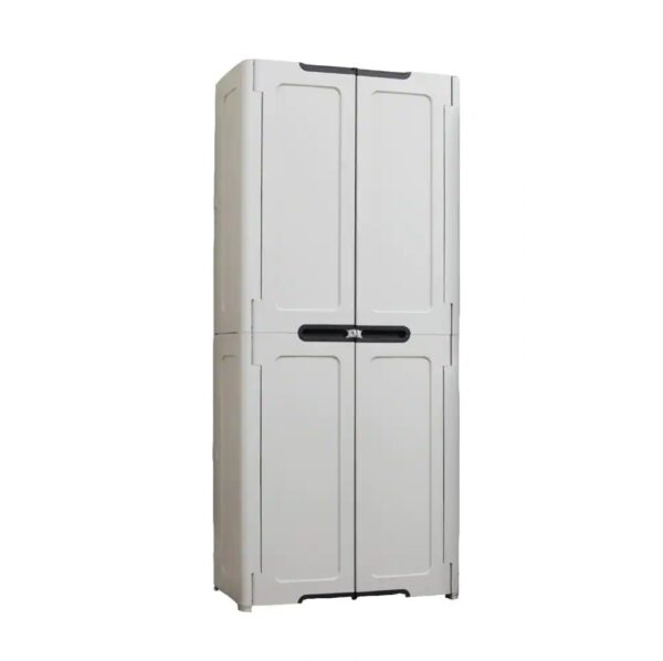 HDX Resin Freestanding Garage Base Cabinet in Light Grey 30 in. W x 36 in. H x 19 in. D