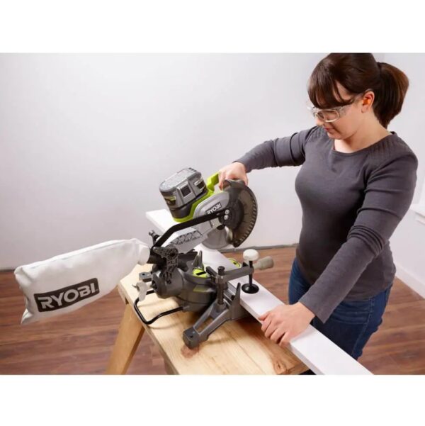 ryobi ONE+ 18V Lithium-Ion Cordless 7-1 4 in. Compound Miter Saw and Orbital Jig Saw (Tools Only) RYOBI introduces the 18V ONE+ Lithium-Ion Cordless 7-1/4 in. Compound Miter Saw and Orbital Jig Saw (Tools Only). The 18V ONE+ Lithium-Ion Cordless 7-1/4 in. Compound Miter Saw has a compact and lightweight design which is great for moving from jobsite to jobsite or for any DIY projects around your home. Its 2 in. x 4 in. cutting capacity and 4-1/4 in. cross cut capacity make it a great tool for any small project. With an adjustable 0°-45° level, you are not limited to 1 cut. The Cordless Orbital Jig Saw provides cutting performance equivalent to a corded jig saw with the portable convenience of battery power. The SPEEDMATCH selector improves cut quality by allowing you to match the speed and orbital settings. A variable-speed dial lets you select between 1100 and 3000 strokes per minute and RYOBIs innovative BladeSaver feature allows access to unused teeth with the adjustable base, extending the blade life. Best of all, it is part of the RYOBI ONE+ System of over 260 cordless tools that all work on the same battery platform. Backed by the RYOBI 3-Year Manufacturer's Warranty, this kit includes an 18V ONE+ Lithium-Ion Cordless 7-1/4 in. Compound Miter Saw with a 24-tooth carbide-tipped blade, blade wrench, dust bag, and work clamp, an 18V ONE+ Cordless Orbital Jig Saw with a wood cutting blade, an Allen wrench, and an operator's manual. Battery and charger sold separately. Orbital Jig Saw: Powerful motor provides corded performance in a battery-operated tool with speed range from 1100 SPM to 3000 SPM Orbital Jig Saw: Innovative BladeSaver feature extends blade life, allowing access to unused teeth with adjustable base Orbital Jig Saw: SPEEDMATCH Selector matches cut speed and type to any application correctly with orbital and non-orbital settings Orbital Jig Saw: Tool-free blade clamp makes blade changes quick and easy Orbital Jig Saw: Powerful sight-line blower clears debris for more accurate cutting Orbital Jig Saw: Base adjusts from 0° to 45° right or left Orbital Jig Saw: Flat front and narrow side design for best sight-line Part of the RYOBI 18V ONE+ System of over 260 cordless tools