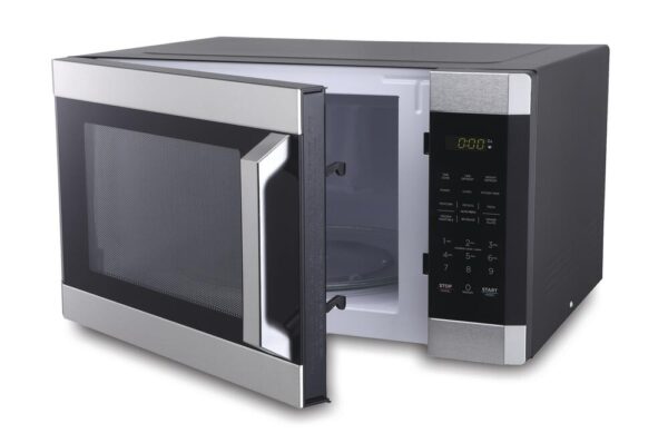 Criterion 1.6 cu.ft. Stainless Steel Countertop Microwave Make cooking quick and easy with this Criterion® 1.6-cubic-foot countertop microwave in stainless steel. Quickly boil, reheat, and defrost food with the 1,100 watts of cooking power and 11 cooking levels. Six preprogrammed auto-cook menus help you cook your favorite foods quickly, while the auto defrost sets the correct power level automatically. When you want to have something ready to eat fast, the 30-second express cooking mode is sure to cook your meal in a snap. This countertop microwave oven is a smart and elegant choice for the style and feel your kitchen deserves. Dimensions 12-7/8 in H x 21-9/16 in W x 19-3/16 in D 1,100-W output power 11 power levels 6 quick-set menu buttons Child safe lockout feature Electronic controls 30-second express cooking Kitchen timer Weight and time defrost