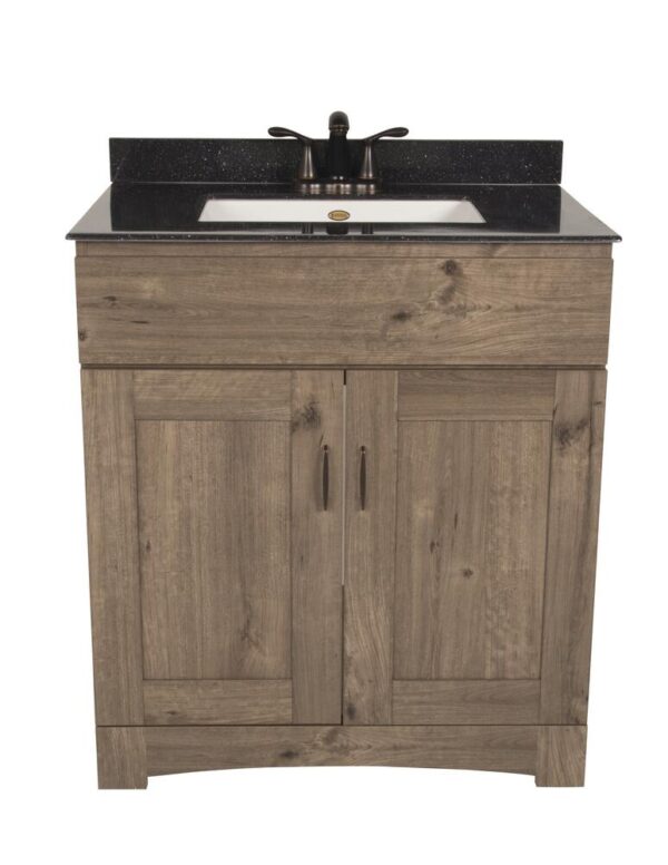 Dakota Monroe 30 inches W 21 inches D Cottage Bathroom Vanity Cabinet The Monroe Collection creates elegant and functional furnishings that make your home a showcase for your taste and style. This space saving vanity features a shaker style design and generous interior storage. Cabinet Color Cottage Hardware Finish Not Included Cabinet Material Engineered Wood Number of Doors 2 Number of Drawers No Drawers Installation Type Freestanding Assembly Details Fully Assembled Compatible Top Dimensions 31"W x 22"D Toekick Style Enclosed Dimensions 34 in H x 30 in W x 21-5/8 in D Weight 67 pounds ATTN: Vanity top, faucet and cabinet hardware sold separately Shaker door design with finished interior Double door vanity base with toe kick Adjustable soft close hinges Generous interior storage Comfortable 34" height Perfect for smaller bathrooms ATTN: Vanity top, faucet and cabinet hardware sold separately