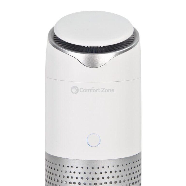 Comfort Zone Clean Compact Travel HEPA Air Purifier The Comfort Zone Clean™ Compact/Travel Air Purifier with true HEPA performance provides a 2-stage filtration system removing 99.97% of airborne particles down to 0.3 microns including dust, dander, smoke, pollen, and other allergens. To help your family breathe easy and freshen your room air, the Comfort Zone Clean air purifier comes equipped with 3 quiet air speeds with push button control and its compact design is perfect for use on a table or nightstand. It is also perfect for travel and is compact enough to easily fit in your bag or suitcase and can even fit in the cup holder of your car! This air purifier is designed to be compact for use in small rooms (up to 35sq. ft.) and has a replaceable filter. The HEPA FILTER uses genuine H13 filter material and lasts up to 3 - 6 months depending on air quality or based on product usage. When the filter becomes a dark gray color, it is time to replace it. The Comfort Zone Clean CZAPC Series True HEPA Air Purifiers is compatible with the Comfort Zone Clean HC size True HEPA replacement filter.