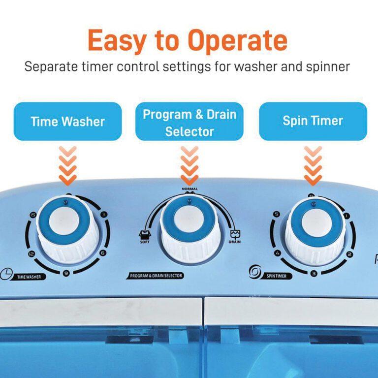 Compact and Portable Washer and Spin Dryer Pure Clean Trust the Pure Clean Compact and Portable Washer and Dryer for easy, energy-efficient operation. Simply insert detergent and water and watch it work thanks to the transparent tub container. It requires no special parts or plumbing, and does not require the dryer to be vented as it is ventless.