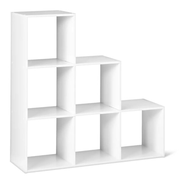 11 inches 3-2-1 Cube Organizer Shelf - Room Essentials™ Room Essentials™ ' 3-2-1 cube organizer is a uniquely designed cube organizer with 6 convenient cube openings for storage and is compatible with 11" storage bins. This items features a finished front and back to allow for storage access from both sides and had an improved, easier assembly process. Perfect for organizing any room in the house. This Room Essentials™ 3-2-1 cube organizer comes with all hardware included. To clean, wipe with a dry cloth.