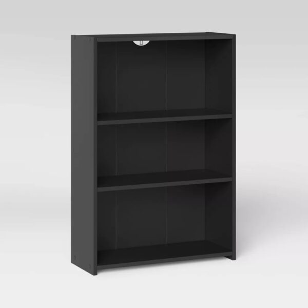 3 Shelf Bookcase  Black - Image 3