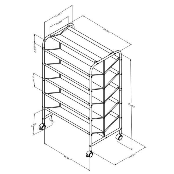 Double Sided Rolling Shoe Rack Black - Room Essentials™ Keep your shoes neatly organized and off the floor with the Double Sided Rolling Shoe Rack from Room Essentials™. Crafted from solid steel for durability and lasting use, this black metal shoe closet features a double-sided shelf design that can easily hold up to 30 pairs of shoes. The breathable mesh lining offers ample ventilation and keeps the shoes from falling out of the rack, while the attached rolling casters make it easy to move it from one room to another. Perfect for organizing men's, women's or kids shoes, this portable shoe closet offers ample space to accommodate different styles of shoes while easily blending with any style of decor.