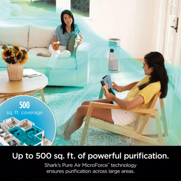 Shark 3-in-1 Air Purifier, Heater & Fan with NanoSeal HEPA, Cleansense IQ, Antimicrobial & Odor Lock, for 500 Sq. Ft, White, HC455 13